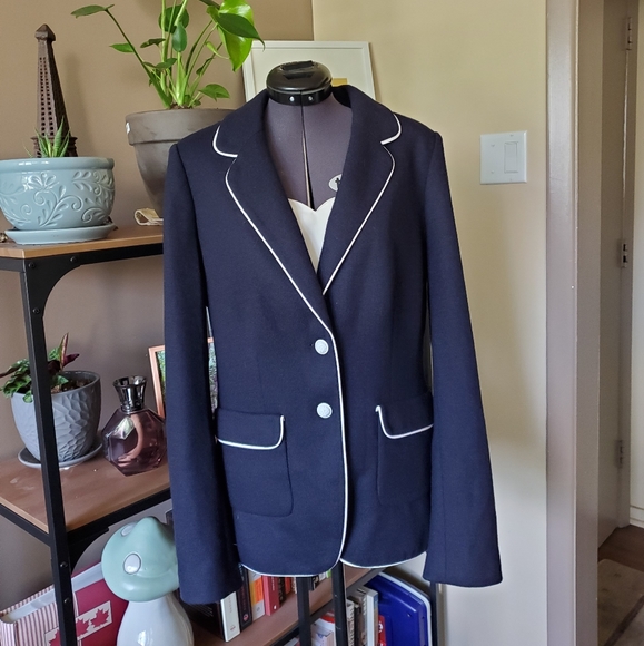 Banana Republic Jackets & Blazers - Banana Republic Navy Piped Blazer